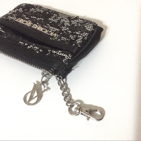 Victoria’s Secret Keychain Sequin Wallet Black - Picture 8 of 11